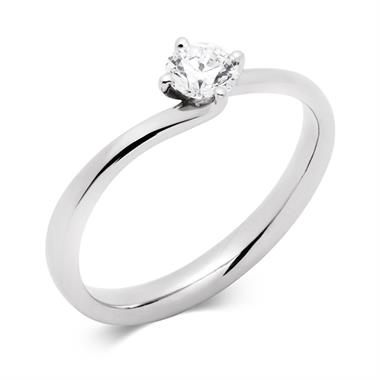 Platinum Twist Design Diamond Solitaire Engagement Ring 0.35ct thumbnail