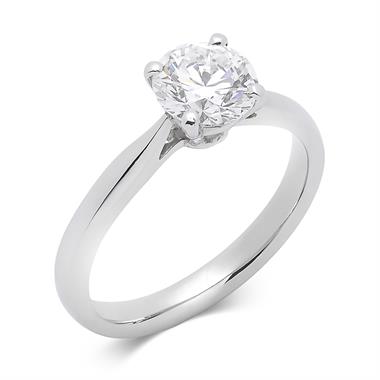 Platinum Classic Design Diamond Solitaire Engagement Ring 1.20ct thumbnail