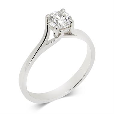 Platinum Twist Design Diamond Solitaire Engagement Ring 0.50ct thumbnail