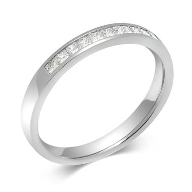 Platinum Princess Cut Diamond Half Eternity Ring 0.25ct thumbnail