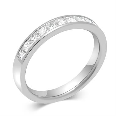 Platinum Princess Cut Diamond Half Eternity Ring 0.50ct thumbnail