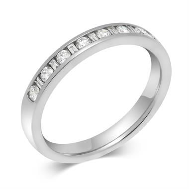 Platinum Alternating Baguette Cut Diamond Half Eternity Ring 0.25ct thumbnail