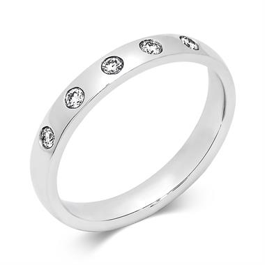 Platinum Diamond Set Wedding Ring 0.15ct thumbnail