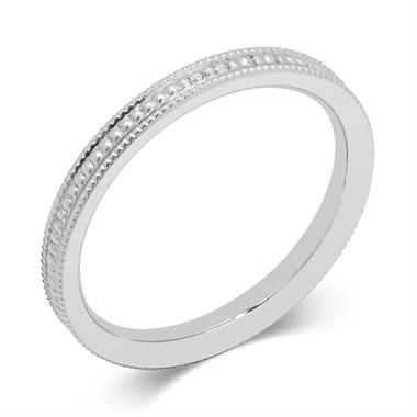 Platinum Beaded Pattern Ring thumbnail