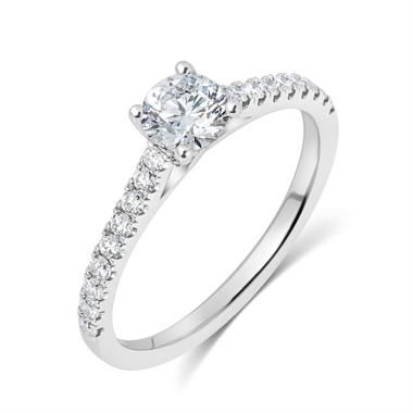 Platinum Diamond Solitaire Engagement Ring 0.80ct thumbnail