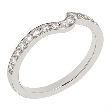 Platinum Diamond Set Shaped Wedding Ring 0.25ct thumbnail