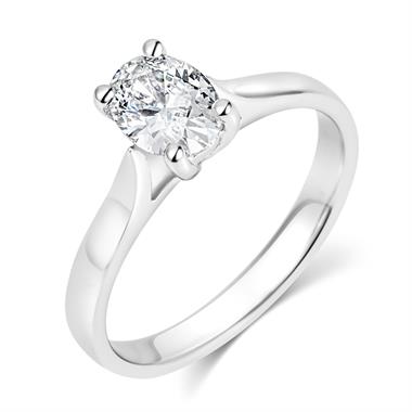 Platinum Oval Diamond Solitaire Engagement Ring 0.70ct thumbnail