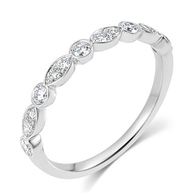 Platinum Alternating Marquise Diamond Half Eternity Ring 0.35ct thumbnail