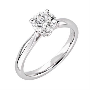 Platinum Classic Design Diamond Solitaire Engagement Ring 1.00ct thumbnail