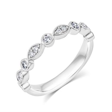 Platinum Vintage Style Diamond Half Eternity Ring 0.30ct thumbnail
