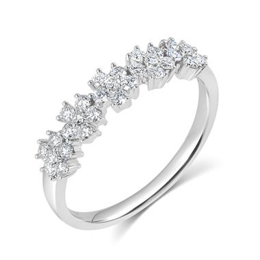 18ct White Gold Flower Design Diamond Dress Ring 0.45ct
thumbnail