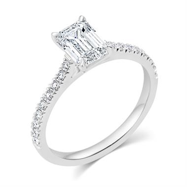 Platinum Emerald Cut Diamond Solitaire Engagement Ring 1.53ct thumbnail