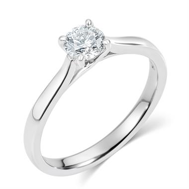 Platinum Diamond Solitaire Engagement Ring 0.40ct thumbnail