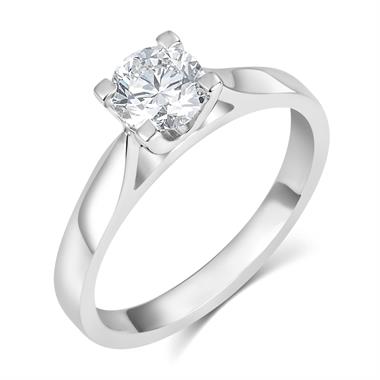 Platinum Diamond Solitaire Engagement Ring 0.70ct thumbnail