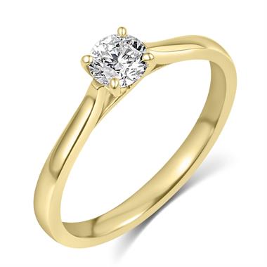 18ct Yellow Gold Diamond Solitaire Engagement Ring 0.35ct thumbnail