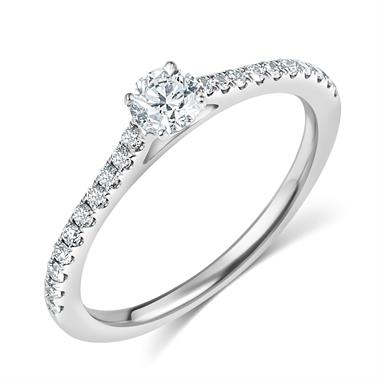 Platinum Diamond Solitaire Engagement Ring 0.25ct thumbnail
