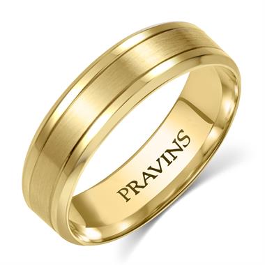 18ct Yellow Gold Brushed Finish Wedding Ring thumbnail