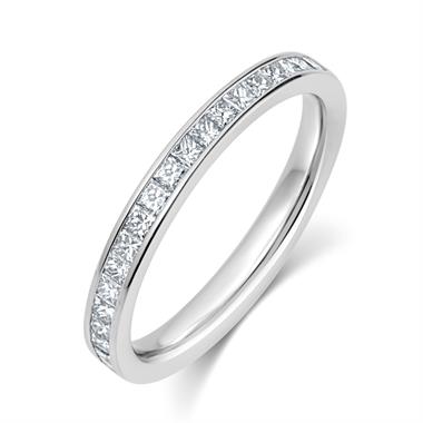 Platinum Princess Cut Diamond Channel Set Eternity Ring 0.50ct thumbnail