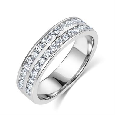 Platinum Double Row Diamond Eternity Ring 0.50 thumbnail
