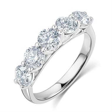 Platinum Diamond Five Stone Half Eternity Ring 2.00ct thumbnail