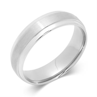 Platinum Ridge Detail Wedding Ring thumbnail