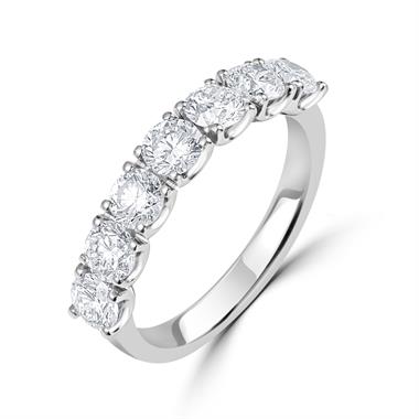 Platinum Diamond Seven Stone Half Eternity Ring 1.70ct thumbnail