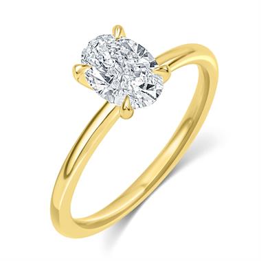 18ct Yellow Gold Oval Diamond Solitaire Engagement Ring 1.00ct thumbnail