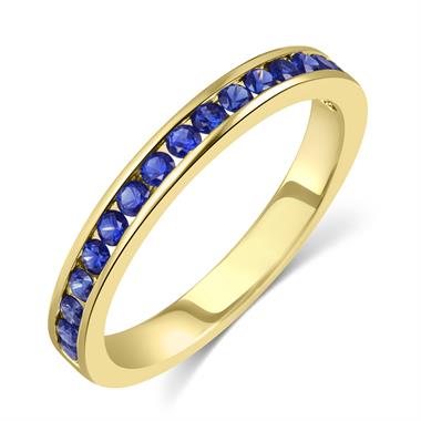 18ct Yellow Gold Sapphire Half Channel Eternity Ring thumbnail