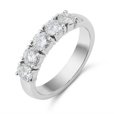 Platinum Five Stone Diamond Eternity Ring 1.50ct thumbnail