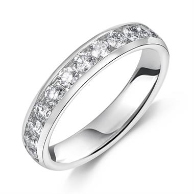Platinum Channel Set Diamond Half Eternity Ring 0.84ct thumbnail