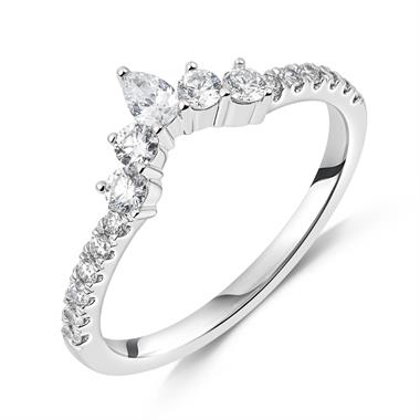 Platinum Shaped Diamond Wedding Band 0.48ct thumbnail
