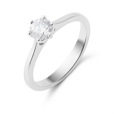 Platinum Six Claw Design Diamond Solitaire Engagement Ring 0.50ct thumbnail