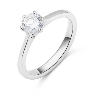 Platinum Six Claw Design Diamond Solitaire Engagement Ring 0.70ct thumbnail