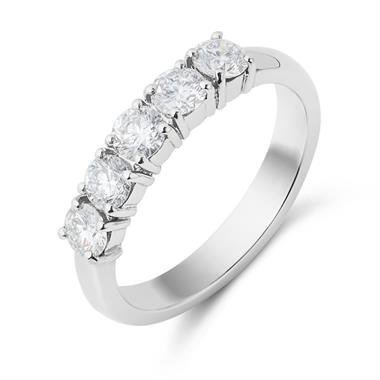 Platinum Five Stone Diamond Eternity Ring 1.00ct thumbnail