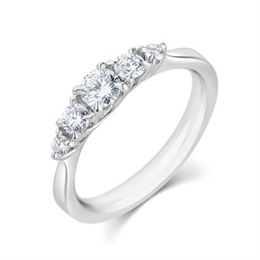 Platinum Five Stone Diamond Engagement Ring 0.50ct thumbnail