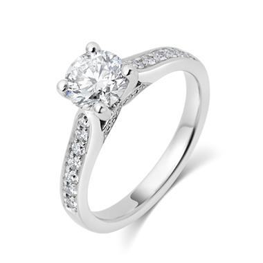 Platinum Round Brilliant Cut Diamond Solitaire Engagement Ring 1.35ct thumbnail