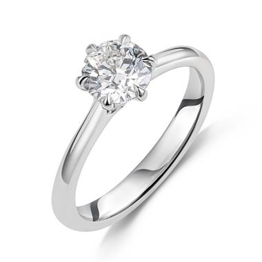 Platinum Six Claw Round Diamond Solitaire Ring 1.00ct thumbnail