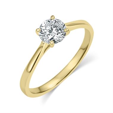 18ct Yellow Gold Diamond Solitaire Engagement Ring 0.80ct thumbnail