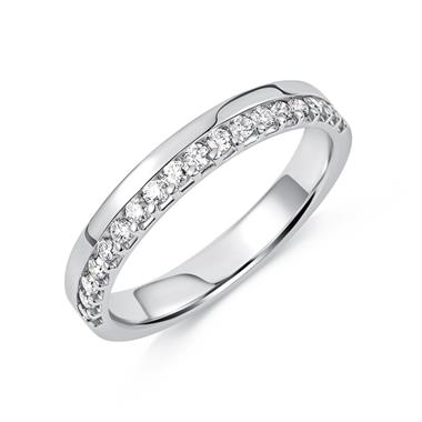 Platinum Diamond Off Set Wedding Band thumbnail