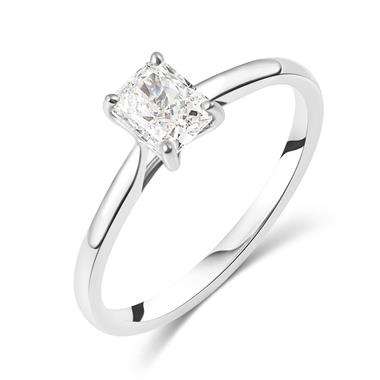 Platinum Radiant Diamond Solitaire Engagement Ring 0.70ct thumbnail