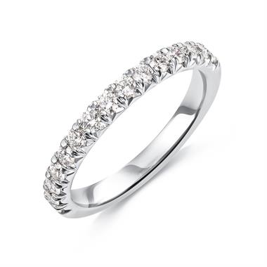 Platinum French Pave Set Diamond Half Eternity Ring 0.50ct thumbnail