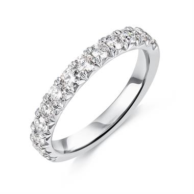 Platinum French Pave Set Diamond Half Eternity Ring 0.75ct thumbnail