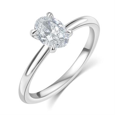 Platinum Oval Diamond Engagement Ring 0.80ct thumbnail