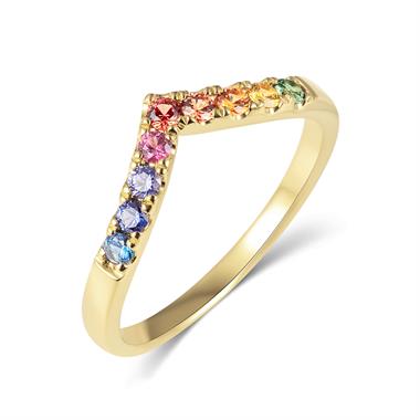 Samba 18ct Yellow Gold Rainbow Sapphire Dress Ring thumbnail