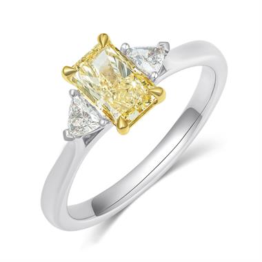 Platinum Yellow Radiant Diamond Engagement Ring 1.01ct thumbnail