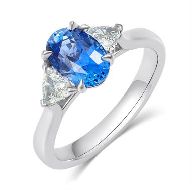 Platinum Sapphire and Diamond Engagement Ring 2.14ct thumbnail