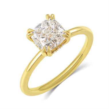 18ct Yellow Gold Cushion Diamond Engagement Ring 2.00ct thumbnail
