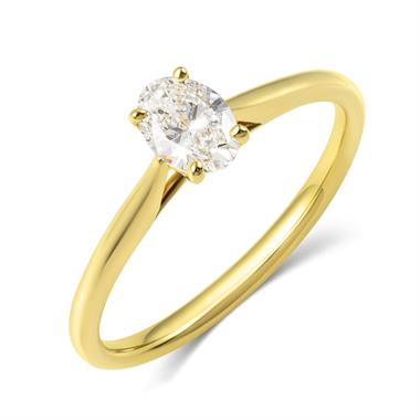 18ct Yellow Gold Oval Diamond Solitaire Engagement Ring 0.50ct thumbnail