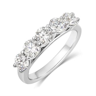 Platinum Diamond Five Stone Half Eternity Ring 1.50ct thumbnail
