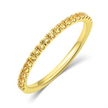 18ct Yellow Gold Yellow Sapphire Half Eternity Ring 0.24ct thumbnail